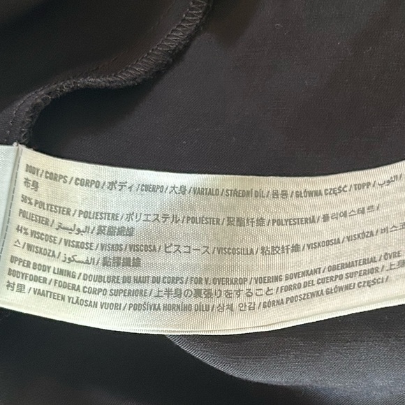 Abercrombie & Fitch Black Long-Sleeve Satin Collared Shirt Dress Size XL Midi - Picture 11 of 11